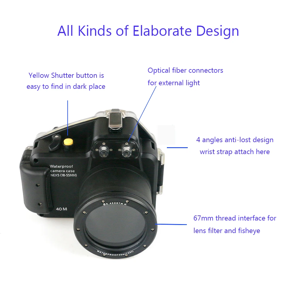 買取 スキューバダイビング水中 40 メートル撮影ソニー NEX5 18-55 ミリメートルカメラ防水カメラバッグ不可欠アクセサリー