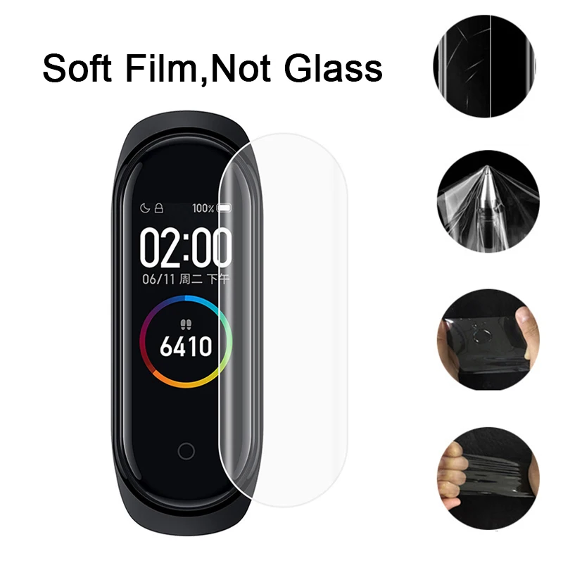 5 шт. защитная пленка для xiaomi mi band 4 на весь экран смарт браслет xiomi