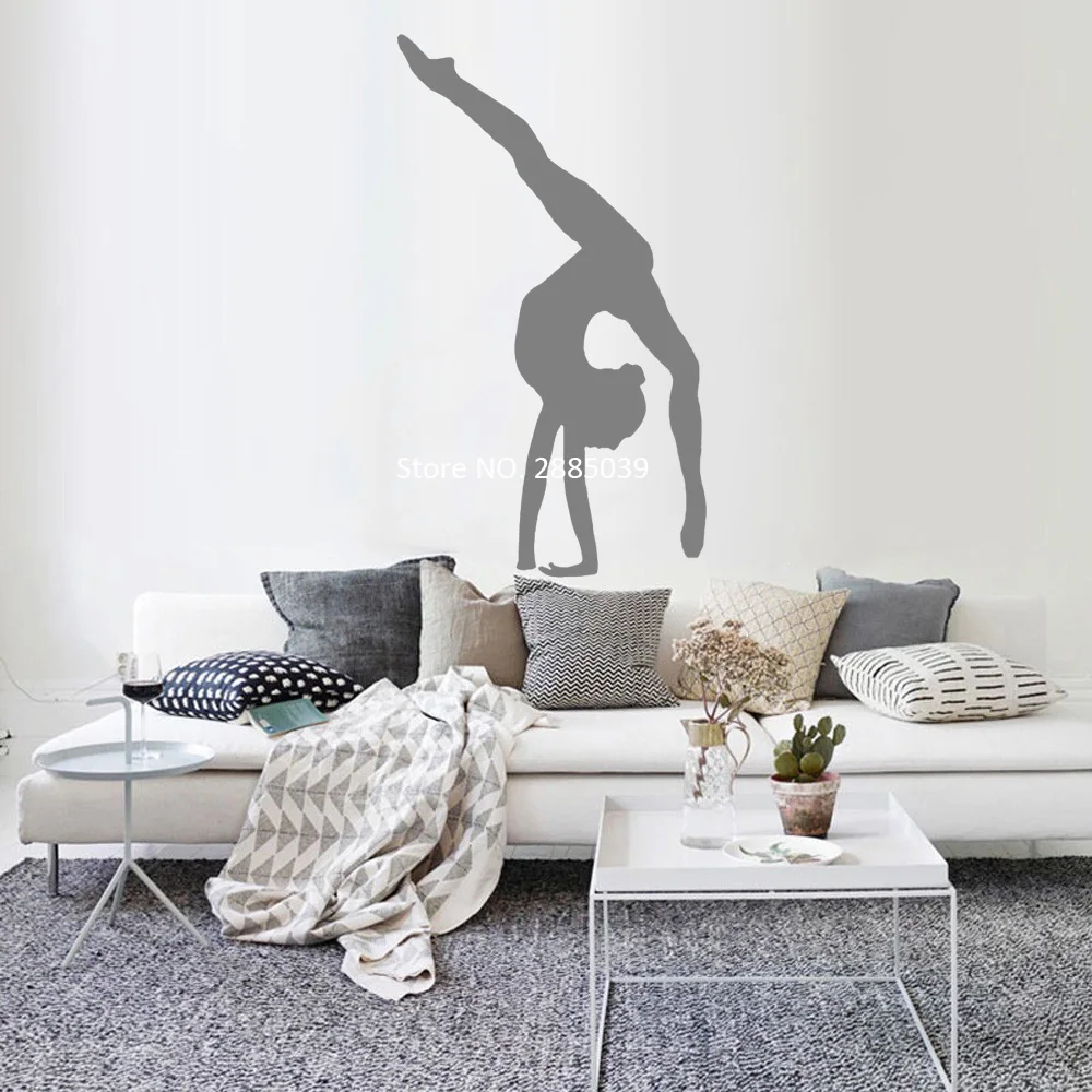 

Gymnastics Girl Vinyl Wall Decals Artistic Gymnastics Stickers Sport Murals Interior Wall Bedroom Decor Art Gym Posters LC1126