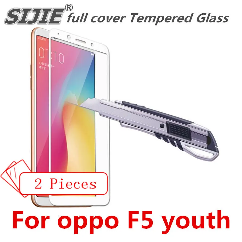 2 шт. полное покрытие закаленное стекло для oppo F5 youth F5youth F 5 защитный экран чехлы на