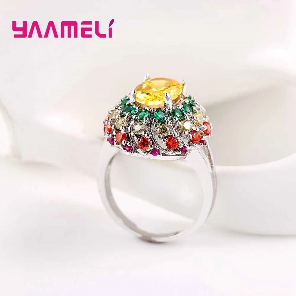 Благородный Сияющий кубический циркон дизайн цветка кольца из стерлингового