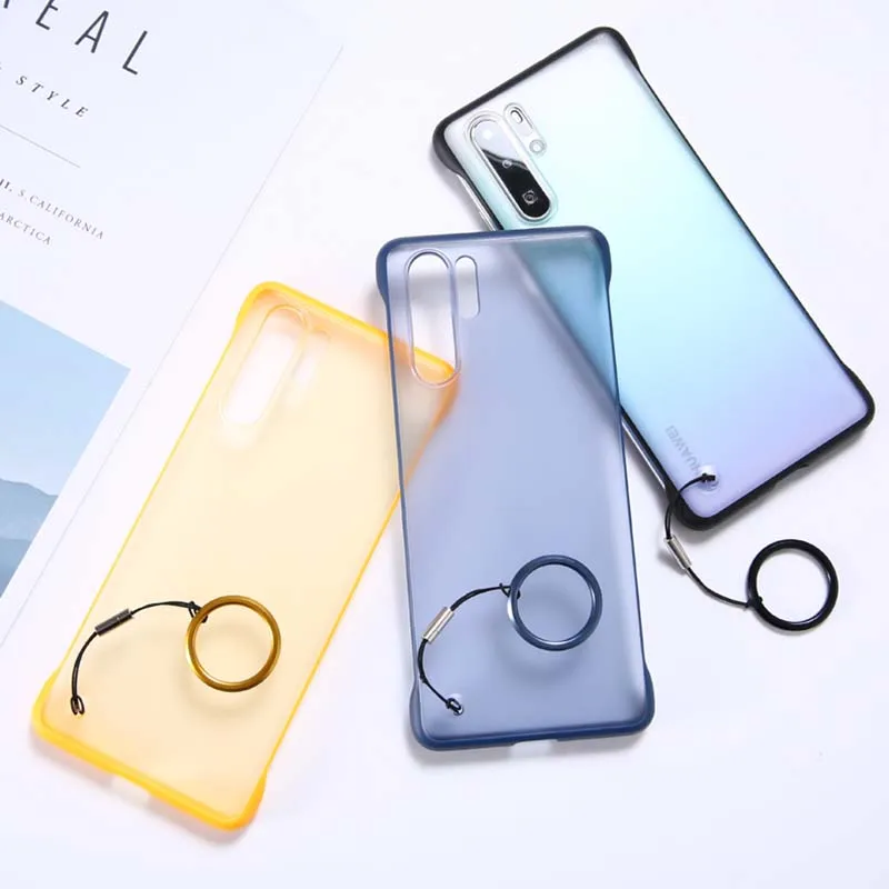 Безрамное кольцо Роскошный чехол из ПУ для Huawei P30 Pro защитная подушка