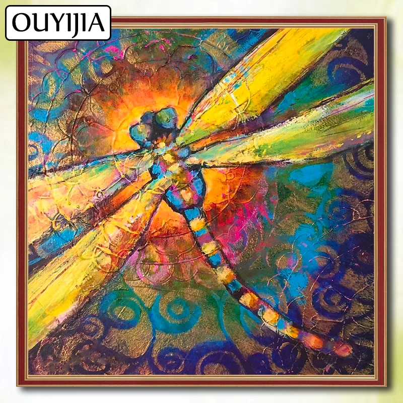 Алмазная картина со стрекозой OUYIJIA птица животное бабочка 5D сделай сам