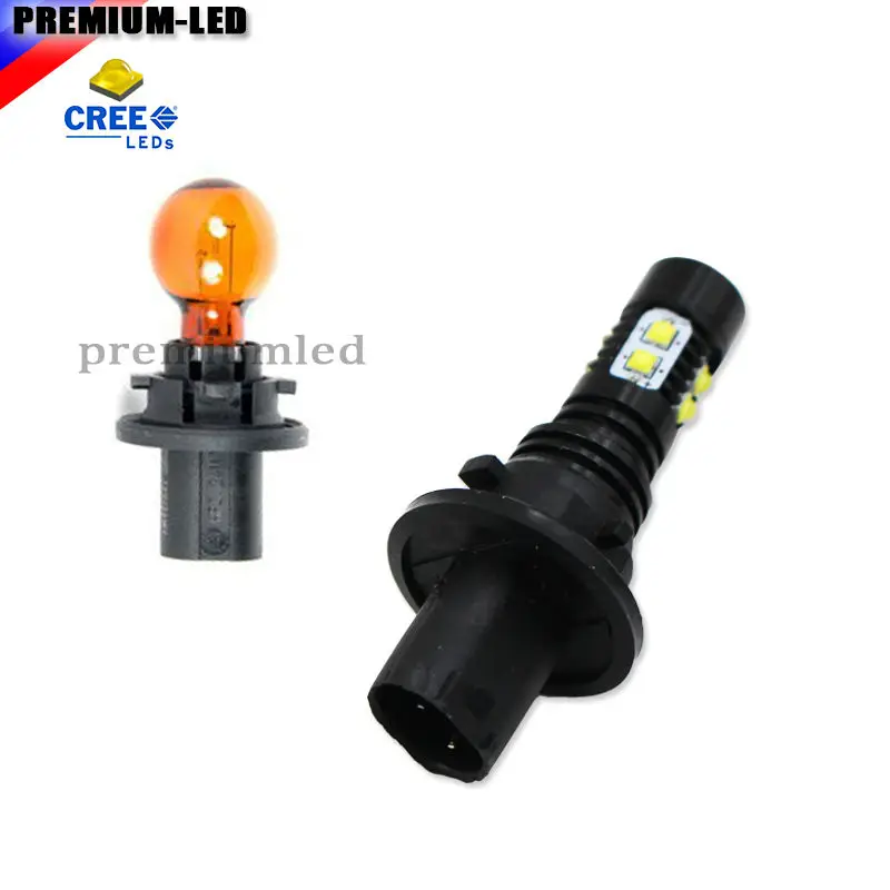 Amber Yellow/Xenon White Error Free PH24WY SPH24 CREɾ LED Bulbs For Audi Cadillac GMC Porsche etc Front Turn Signal Lights |