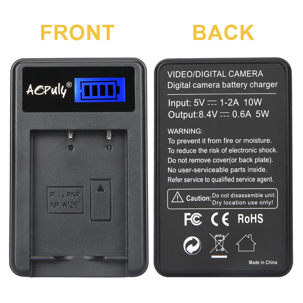 Аккумуляторы AOPULY 2 шт. аккумулятор NP W126 + USB ЖК зарядное устройство для Fuji HS50 HS35 HS33
