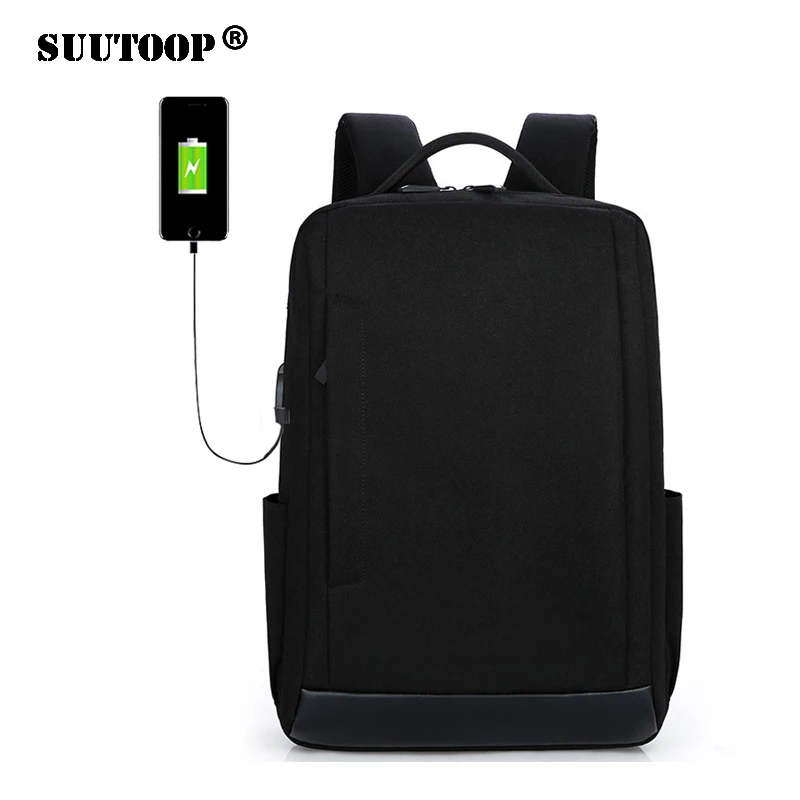 SUUTOOP, 15 дюймов, мужской рюкзак для ноутбука, usb зарядка, бизнес рюкзак, Компьютерные рюкзаки, рюкзак, не царапается, водонепроницаемый, дорожные сумки