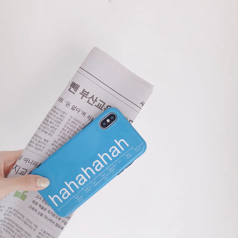 Hahaha simple letter cover case for iphone 7 soft TPU phone back 6 6s 6plus 7plus 8plus iphoneX |