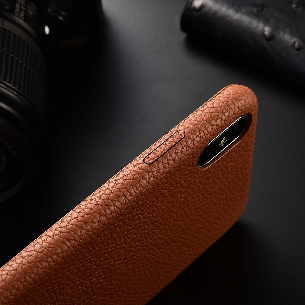 Матовый кожаный чехол с узором Личи для iPhone 11 Pro XS Max XR Coque X 6 6S 7 8 Plus Мягкий