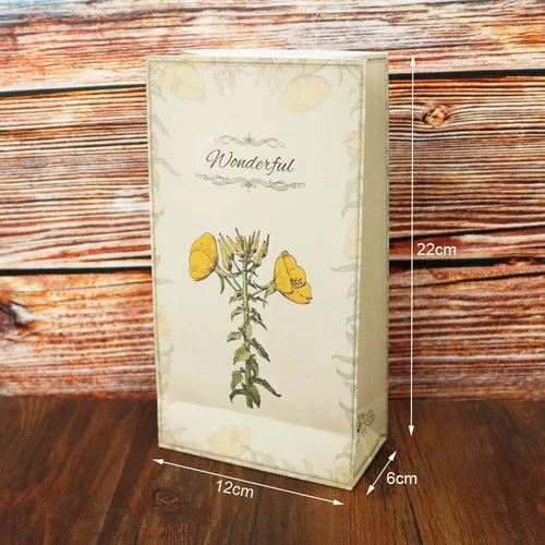 Primrose 24 комплекта винтажный цветок кружева Элегантный бумажный пакет Роза Подсолнечник подарочные пакеты хлеб конфеты упаковка вечерние свадебные украшения - Цвет: Primrose
