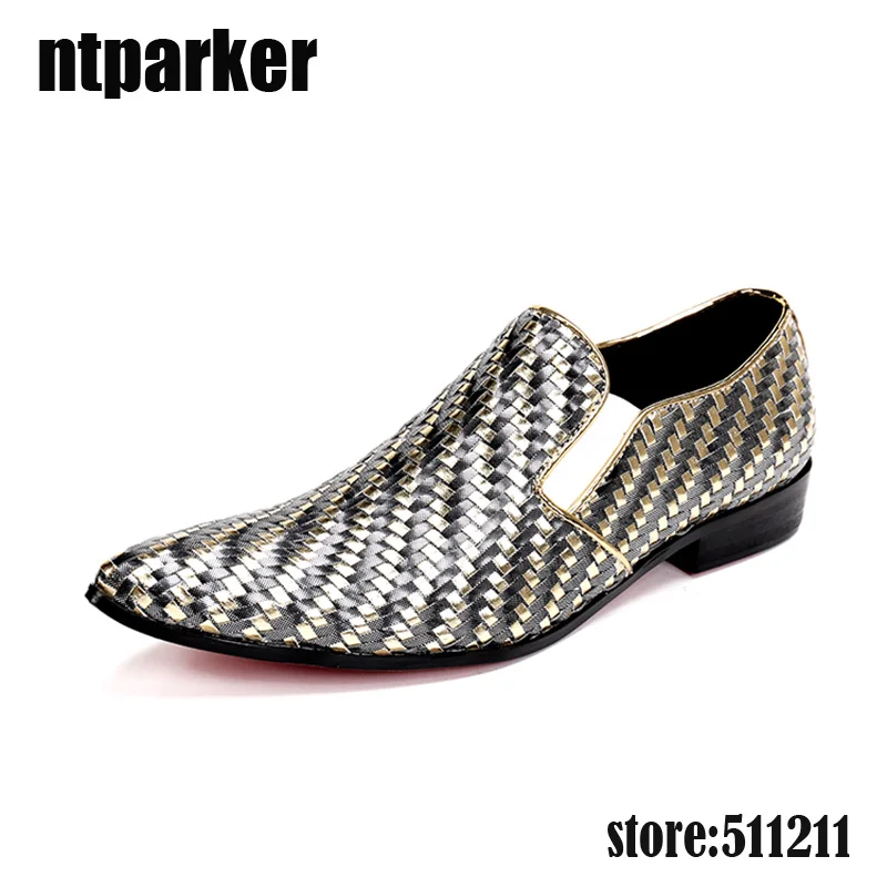 Ntparker роскошные модные мужские классические туфли лоферы узорчатые кожаные