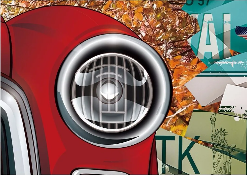 Пользовательские фотообои 3d обои винтажный автомобильный номерной знак картина