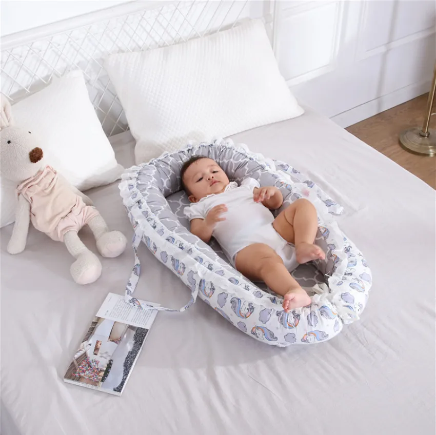 Baby Nest Bed Baby Crib Washable Travel Bed Crib for Newborn Infant Cotton Cot Bumper Cradle Dropshipping