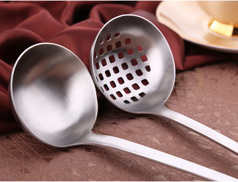 1PC Stainless Steel Spoon Colander Soup Ladle Long Handle Skimmer Spoons Strainer Filter Kitchen Utensils Cooking PL 006 | Дом и сад