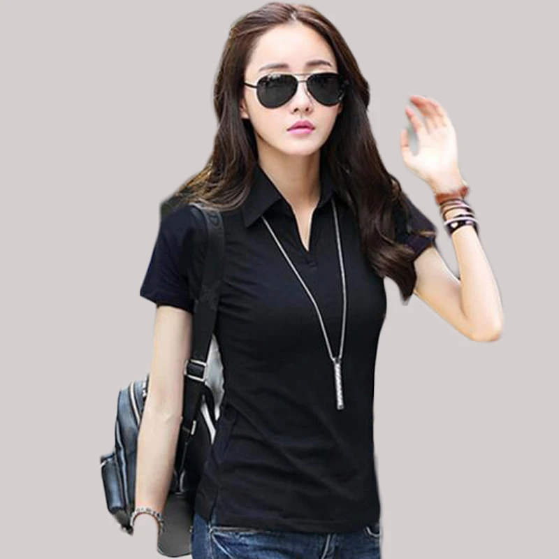 Летняя рубашка поло Rihschpiece женская с коротким рукавом сексуальные женские топы