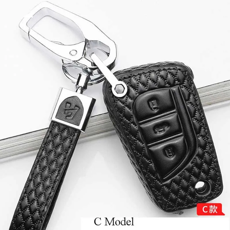 Кожаный чехол для автомобильного смарт ключа Toyota Camry Coralla Crown RAV4 Highlander 2015 защитный