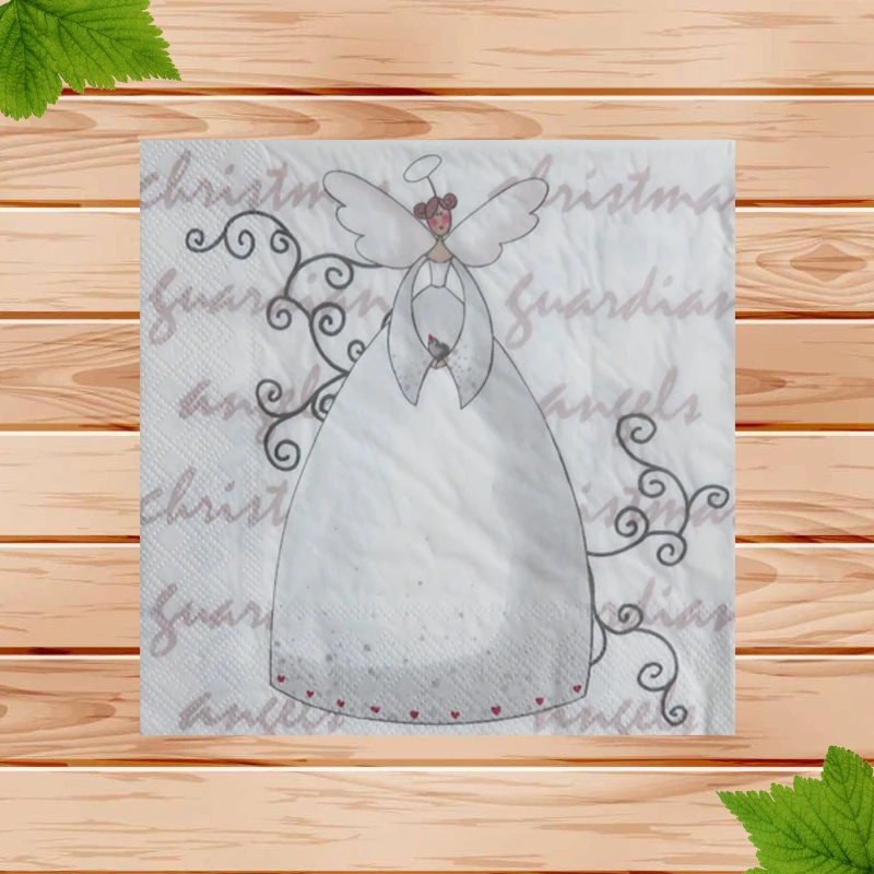 20 3-слойные фанерные винтажные настольные бумажные салфетки ткани с цветочным рисунком Ангел декупаж Свадебные servilletas С Днем Рождения вечерние декоративные коврики