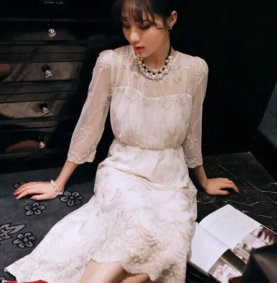 

White Color Pearls Chain 12mm Crystal Rhinestones Mesh Trimming Beads Chains For Crafts Wedding Clothes DIY Decoration