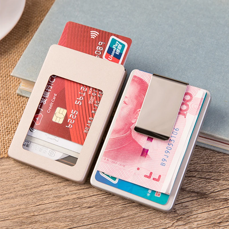 BISI GORO модный креативный алюминиевый кошелек Тонкий металлический Анти rfid твердый порта тарджеты минималистичный Новое поступление держатель для карт