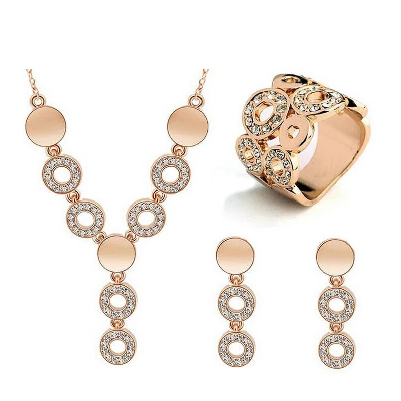 Новый дизайн ажурные Круглые Ювелирные наборы для женщин винтажное ожерелье
