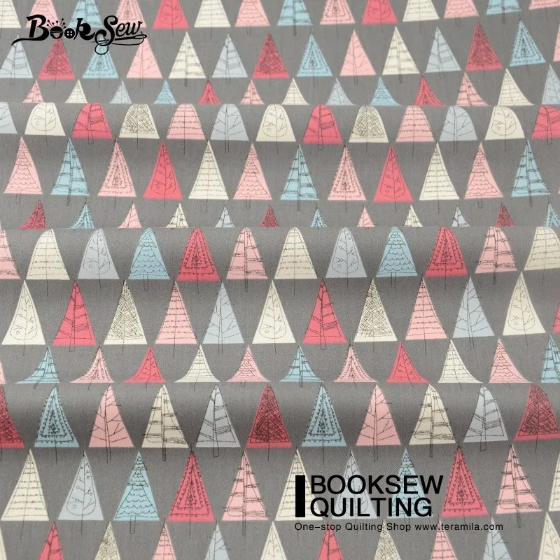 Booksew Patchwork Blue And Red Trees Design Curtains Gray Cotton Twill Fabric Home Textile Quilt Cloth Craft Scrapbooking|cotton twill fabric|cotton