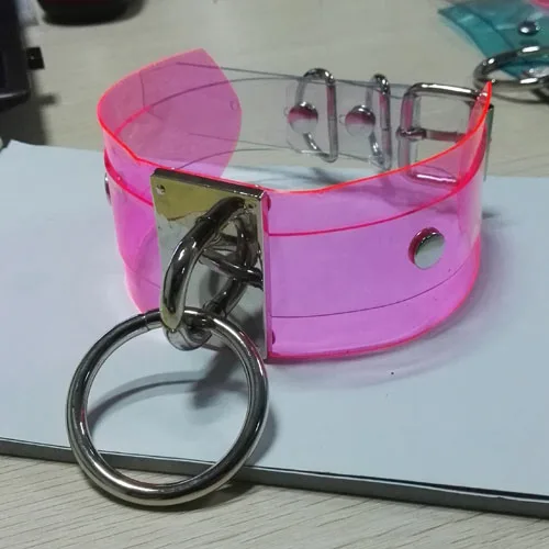 100% Handmade Clear Vinyl Choker Pink Purple Harajuku Cute Kawaii Layered O Round PVC Collar Necklace | Украшения и аксессуары