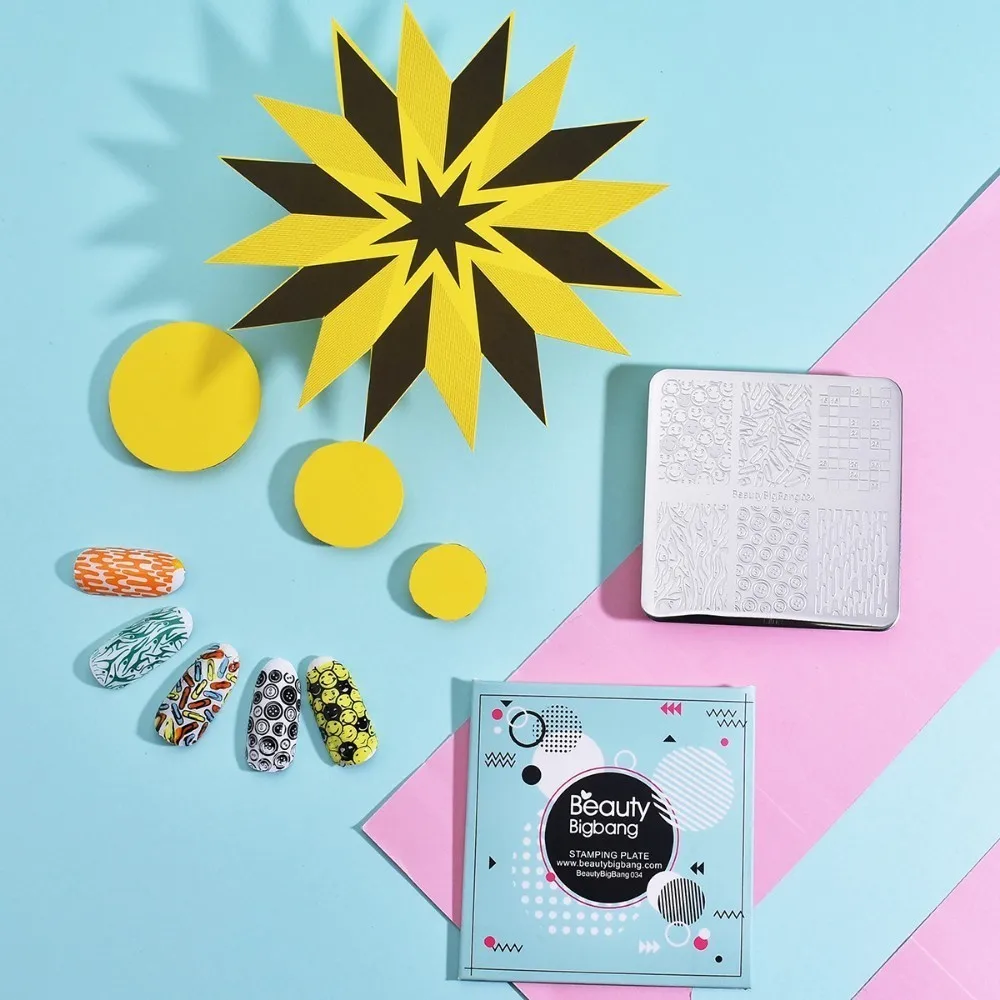 BEAUTYBIGBANG квадратная форма кошка собака Серия животных шаблон дизайн ногтей штамп штамповка шаблон изображения пластины для ногтей штамповки пластины
