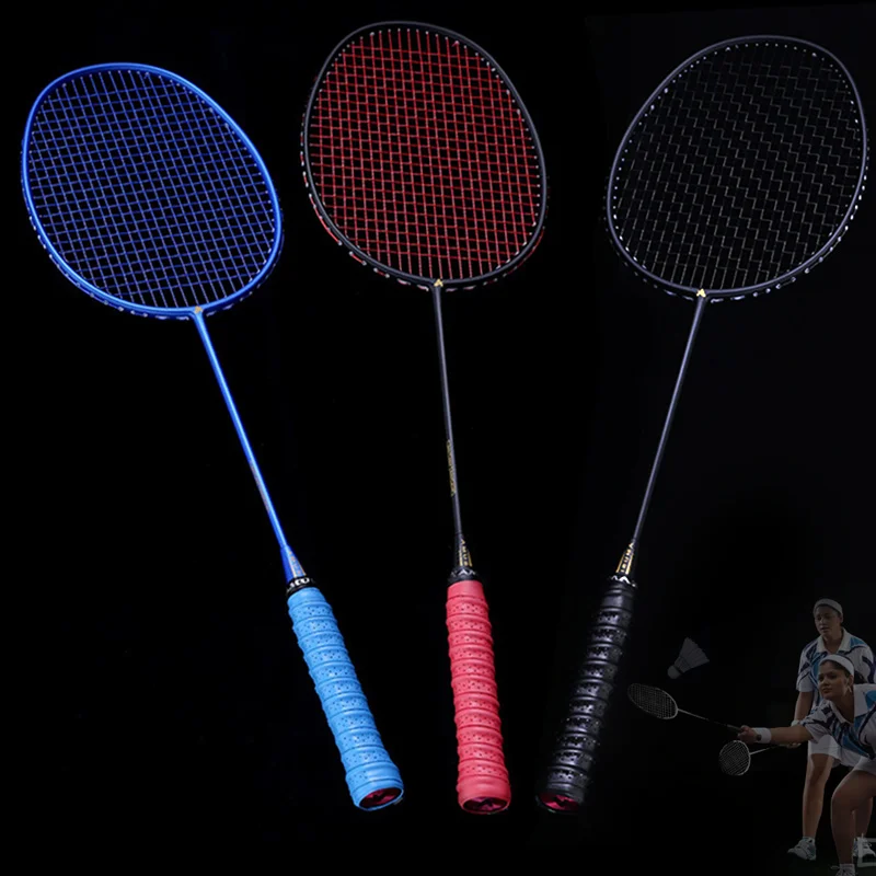 

Newly Graphite Single Badminton Racquet Professional Carbon Fiber Badminton Racket with Carrying Bag 19ing