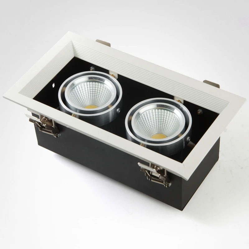 

Square LED Spot Light COB Light 7w 12w 20w LED Recessed Ceiling Light Lamp Single/Double Head LED Grille Spot Light luminaire