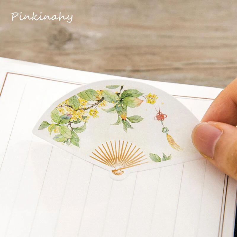 4 шт. креативный японский веер форма липкий блокнот наклейка для офисного