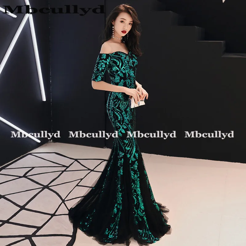 Mbcullyd темно зеленые расшитые блестками африканские платья для выпускного вечера