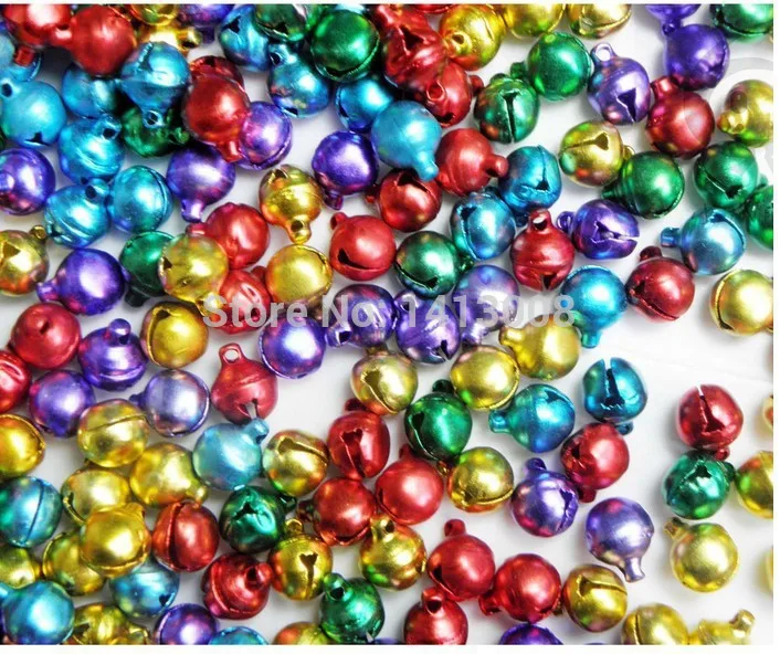 5 мм 100 ⑤ упак. смешанные цвета очаровательные рождественские колокольчики бусы