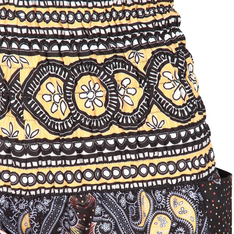 Zmvkgsoa богемный женская район печати Smocked талии Boho дамские шаровары Штаны