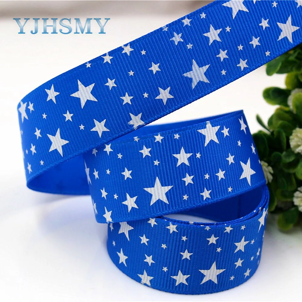 YJHSMY F-17630-237 25 мм 10 ярдов пентаграмма печатные ленты grosgrain DIY аксессуары для волос