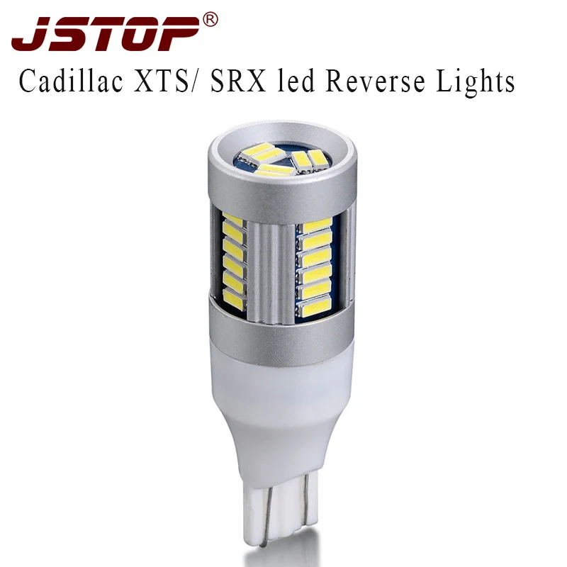 JSTOP XTS SRX светодиодная лампа заднего хода 12V/24V 6000K белый сверхяркий резервный луковицы Canbus 4014SMD T15 W16W автомобильные светильники заднего хода ON.