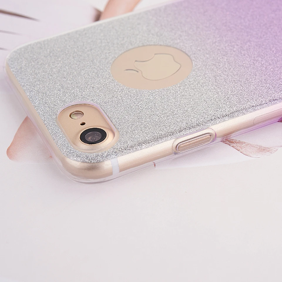For iphone 7 Rainbow Glitter 2 in 1 TPU Case SE 5 5S 6 6S 8 Plus X Cover Silicone Cases OnePlus One 3 3T 5T Soft Fundas |