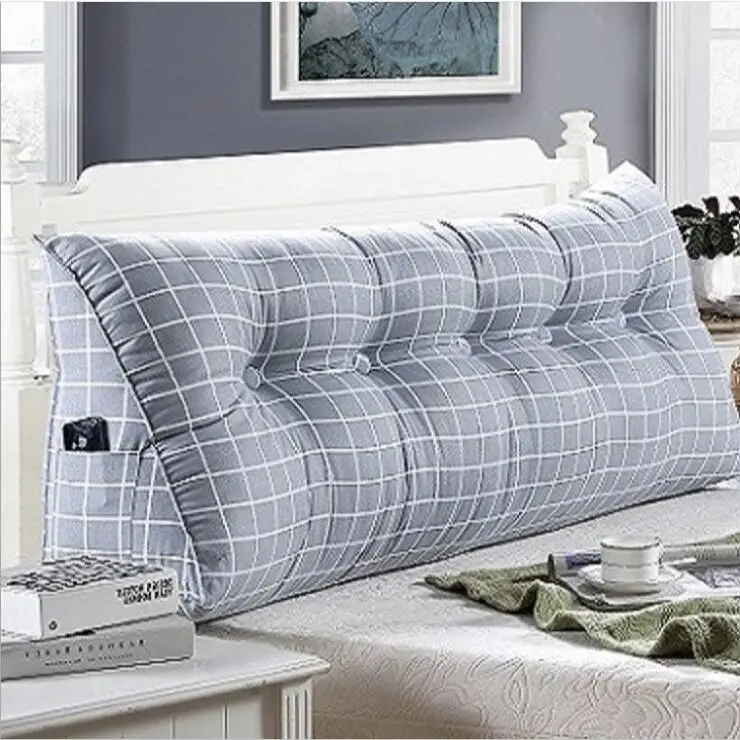 color4 New 50x150cm Printed Cotton Wedge Pillow for Bed Backrest Cushion Washable large Waist Support Cushion Home Decor Bedside Pillow - Цвет: color4
