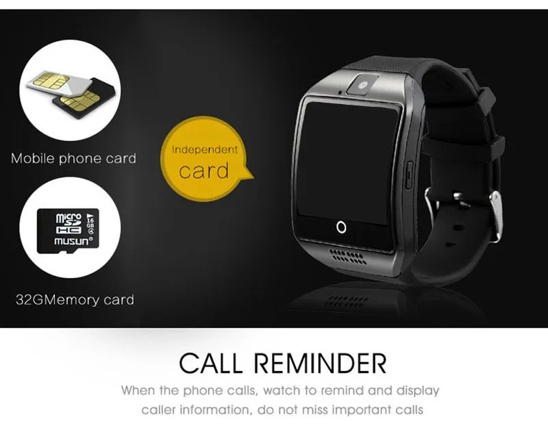 Maxinrytec Q18 Шагомер Смарт часы с сенсорным экраном камера TF карта Bluetooth smartwatch для Android IOS Телефон
