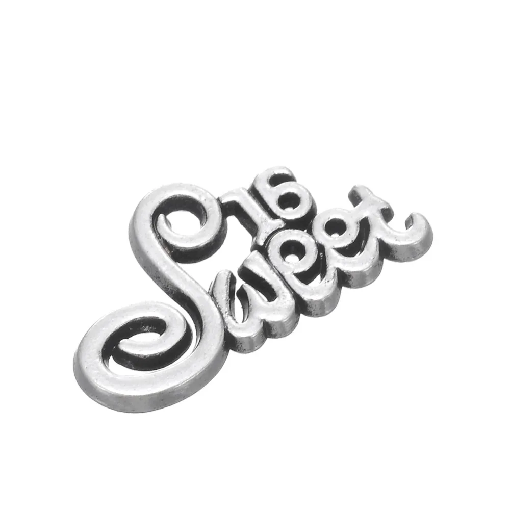 

Metal Sweet 16 Birthday Letter Word Charms