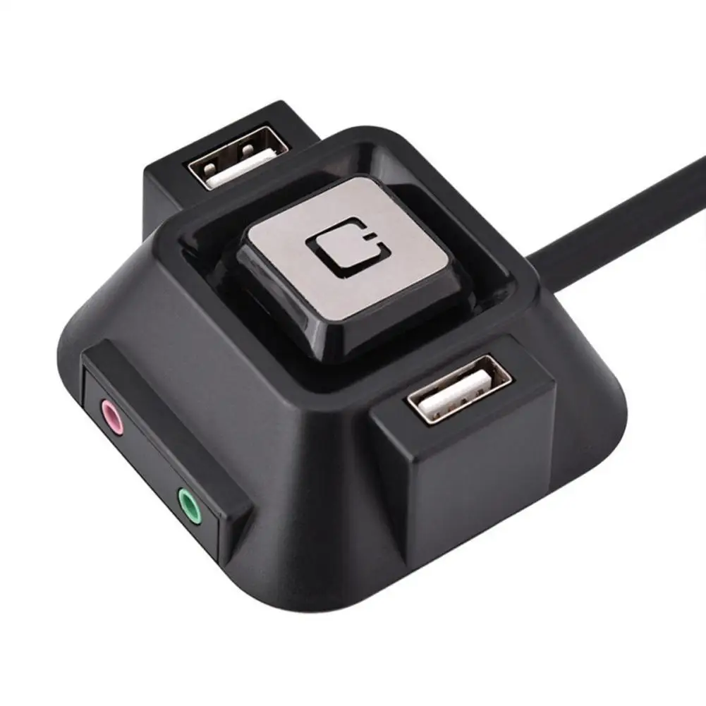 

1.2m Desktop PC Computer Case Power Supply on/off Reset Button Switch Block Extender Cable with Dual USB Port Dual Audio Plug