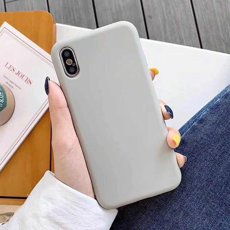 5018GY Moskado для iPhone 7 чехол для телефона простой сплошной карамельный цвет для iPhone 11 Pro X XR XS Max 6 6s 8 Plus силиконовый мягкий ТПУ задний Чехол - Цвет: 5018GY