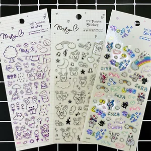 1 упаковка, Радужный кролик, кошка, мышь, лягушка, хрустальный декоративный альбом для дневника, ярлык, украшение Вечерние