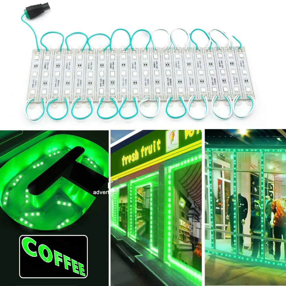 Светодиодный модуль светильник SMD 5050 3 светодиодный DC12V Водонепроницаемый Storefront