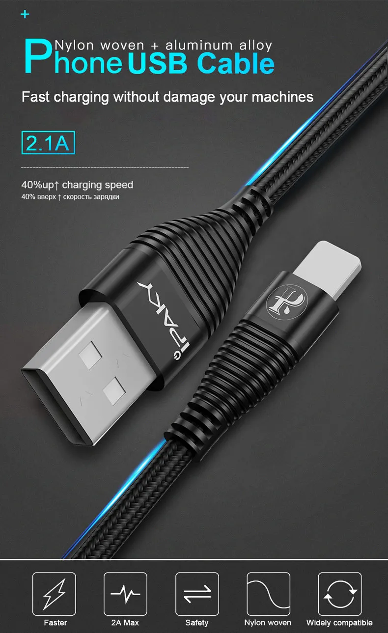 IPAKY USB кабель для iPhone кабель для мобильного телефона Синхронизация данных Быстрый зарядный кабель для iPhone X XR XS MAX 8 7 6 Plus iPad