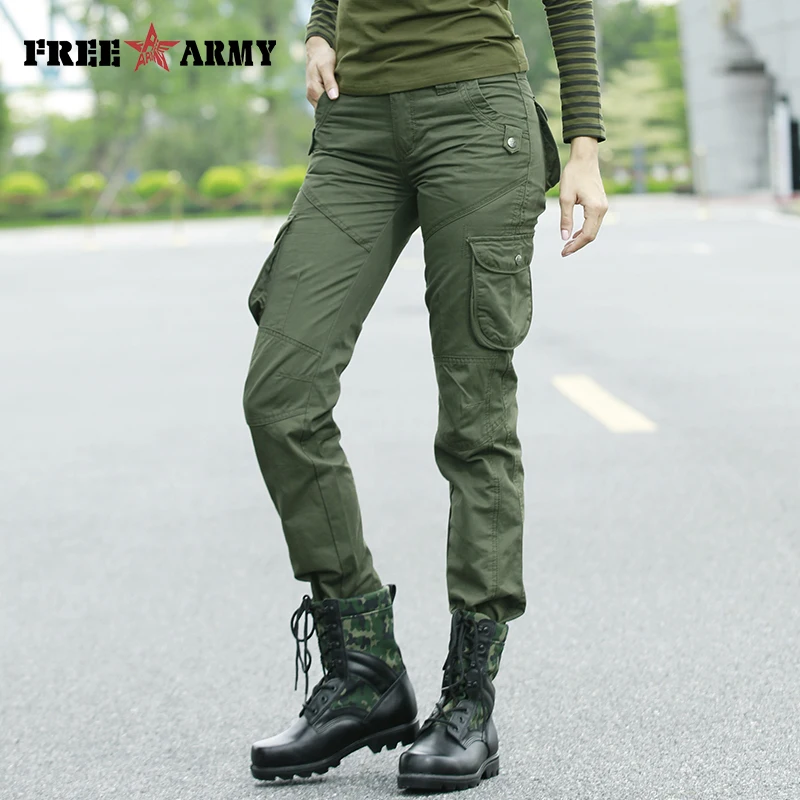 

Military Winter Women Pants Khaki Safari Style Autumn Casual Pants Female Workout Green Pockets SweatPants Straight Trousers