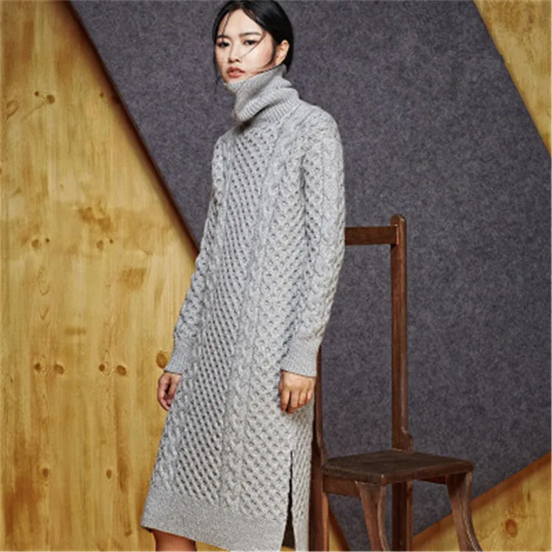 Женская однотонная водолазка ручной работы трикотажный прямой свободный