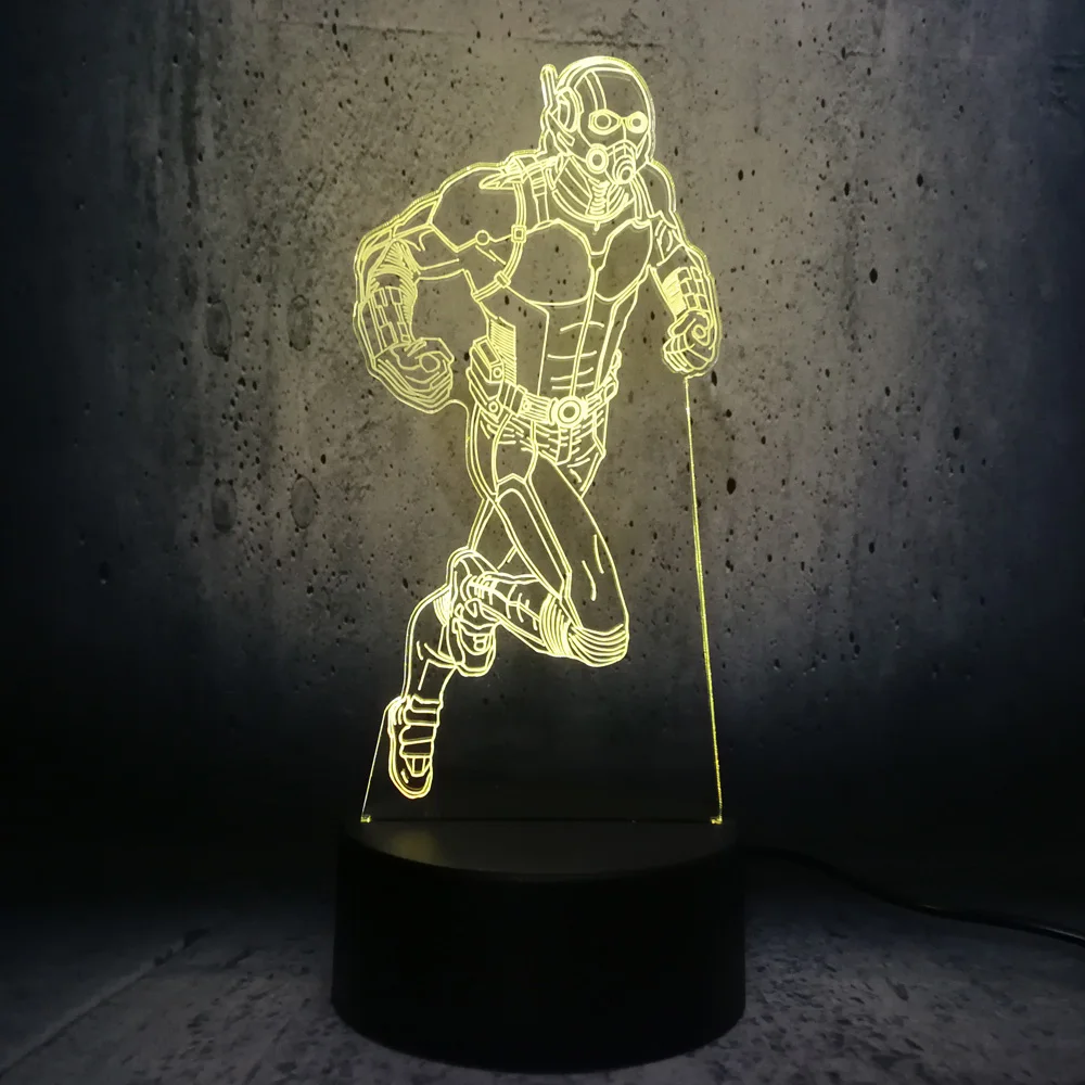 Комический муравей человек 3D лампа ночник светильник USB СВЕТОДИОДНЫЙ ing Mulitcolor