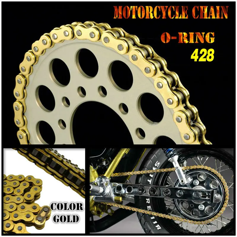 Motorcycle universal Drive Chain Gold O-Ring 428 Length 136 for TZR125 XT225 XG250 | Автомобили и мотоциклы