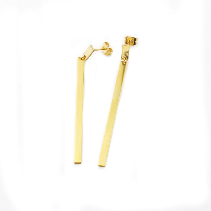 Минималистичные изящные тонкие длинные висячие серьги подвески из нержавеющей