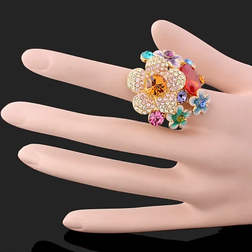 Женское кольцо с эмалью и фианитом кристаллами|engagement rings for women|engagement ringfashion engagement