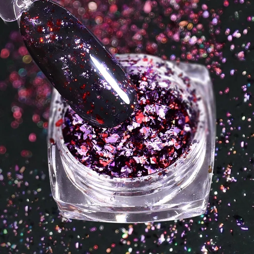 2 BeautyBigBang 1 коробка для ногтей, блестящая пудра для ногтей, алюминиевые блестки, 0,2 г, яркие блестки, сделай сам, для украшения ногтей, пудра - Цвет: 2